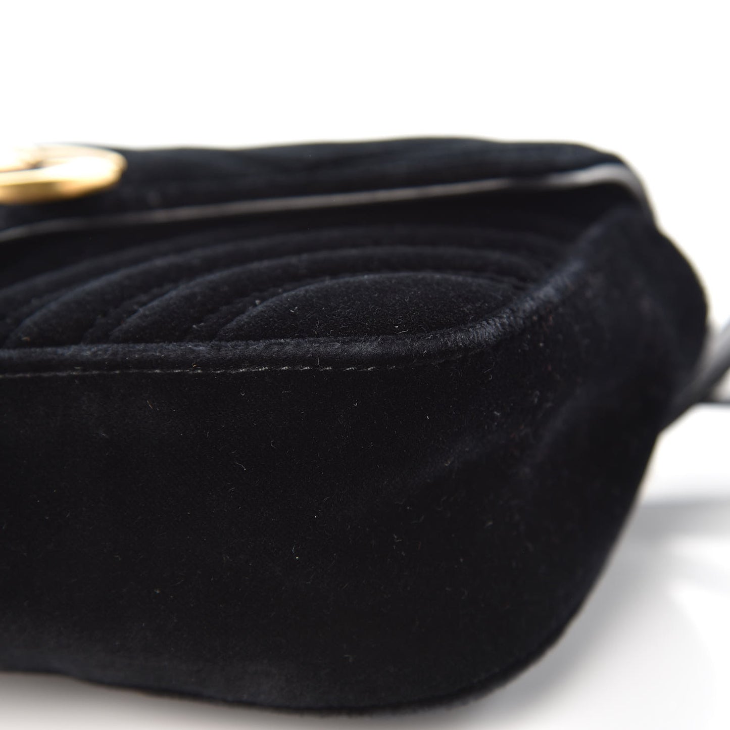 Velvet Matelasse Mini GG Marmont Shoulder Bag Black