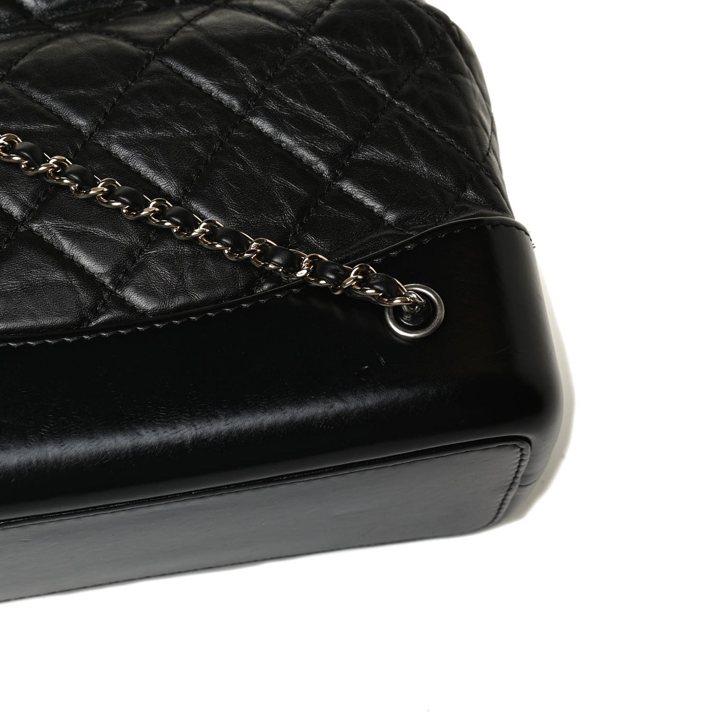 Aged Calfskin Quilted Small Gabrielle Backpack Black