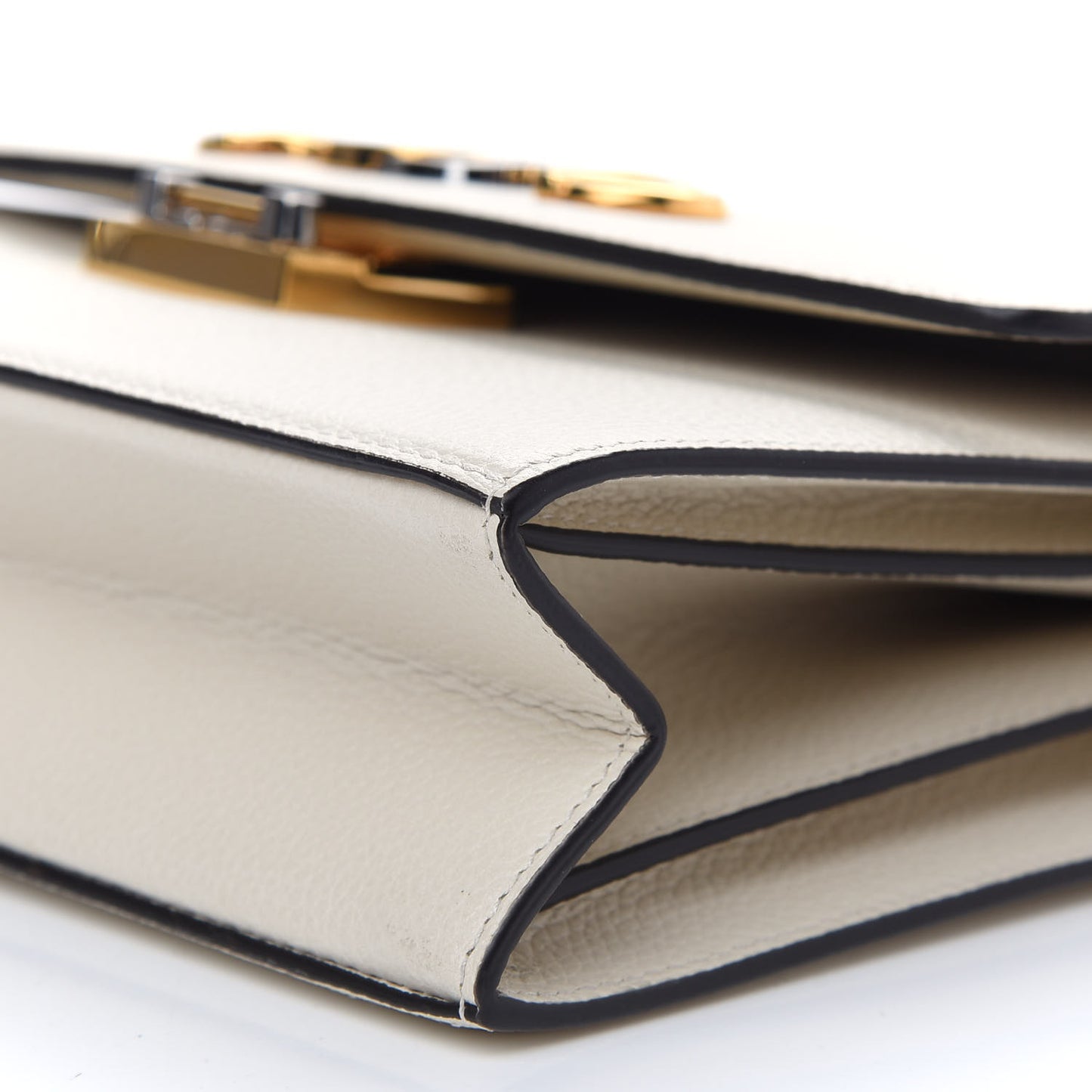 Grained Calfskin Small Zumi Shoulder Bag Mystic White