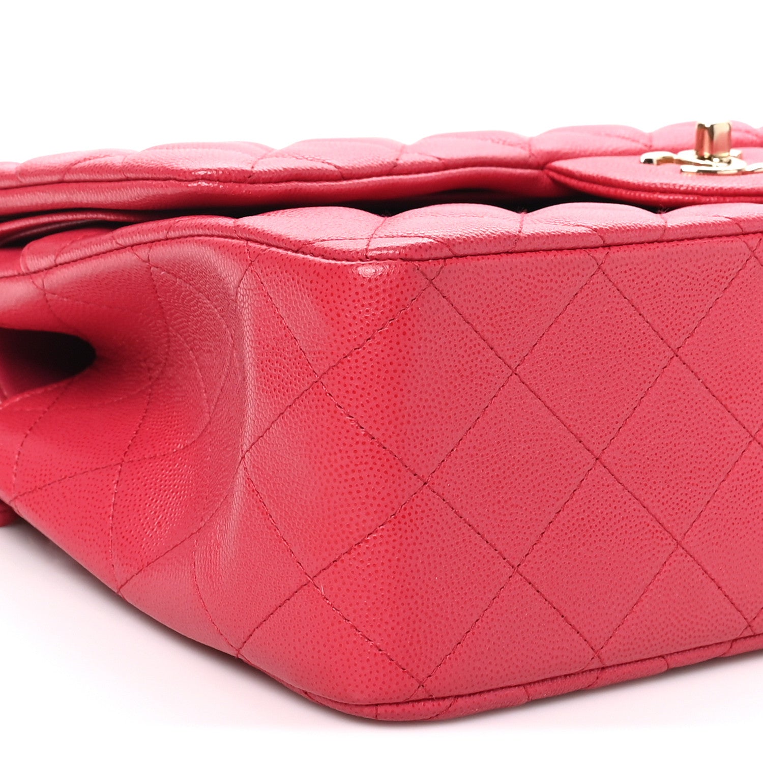 Chanel Caviar Quilted Jumbo Double Flap Dark Pink 9 of 10