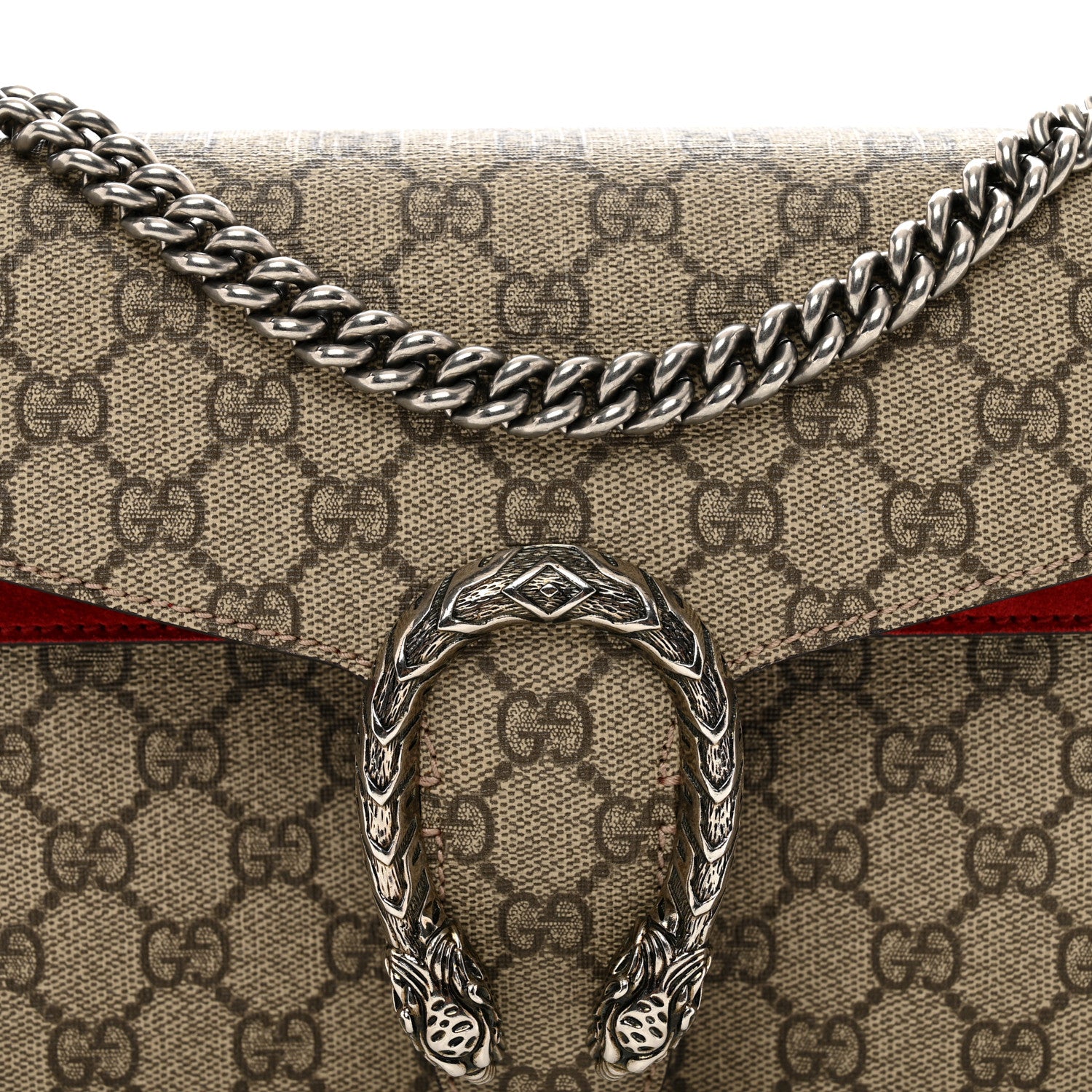 Gucci GG Supreme Monogram Small Dionysus Shoulder Bag Vulcanic Red 8 of 12