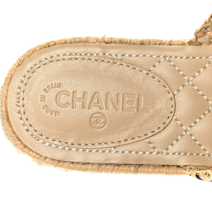 Chanel Suede Grosgrain CC Espadrille Mules 36 Black 8 of 8