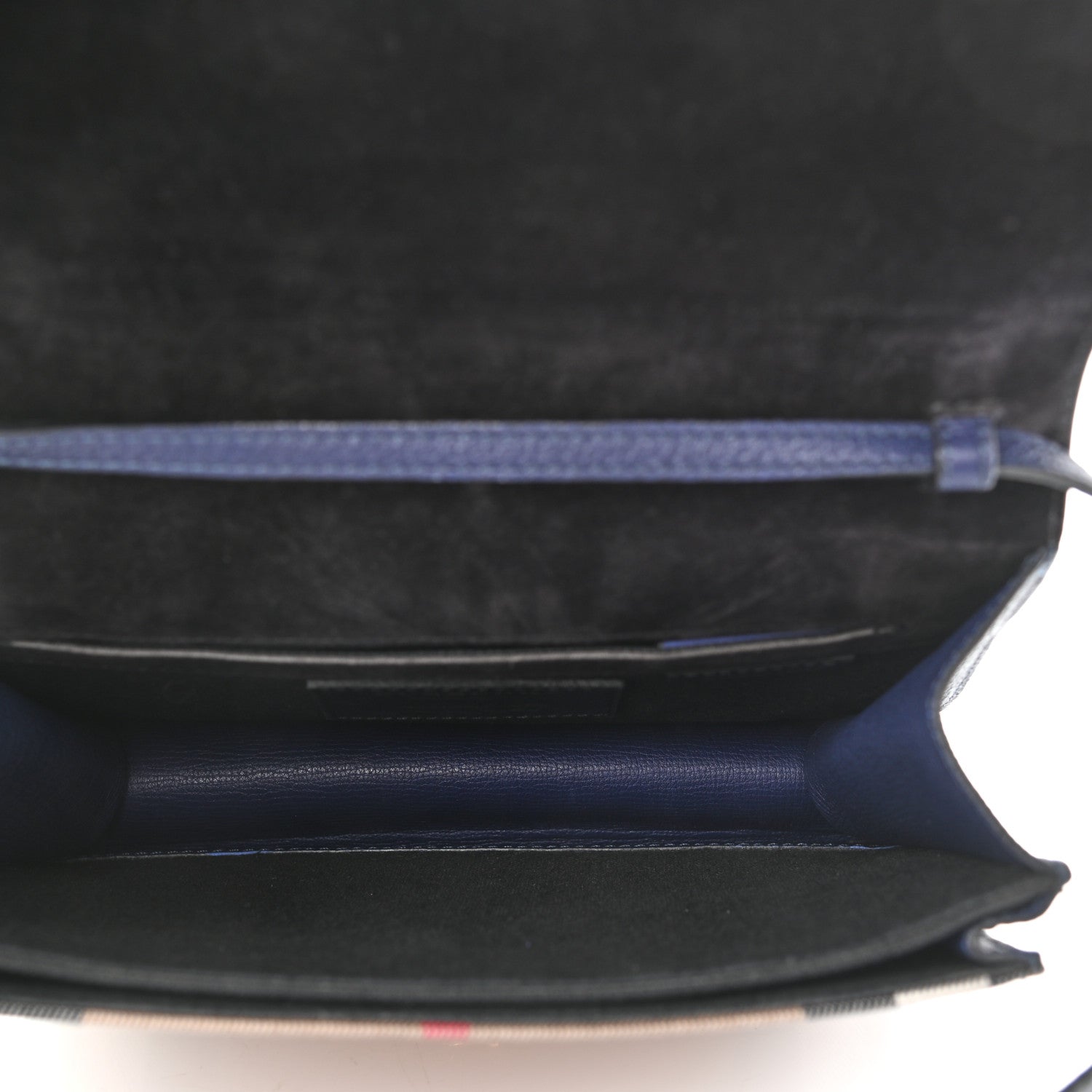 Burberry Derby Calfskin House Check Small Macken Crossbody Bag Ink Blue 5 of 12