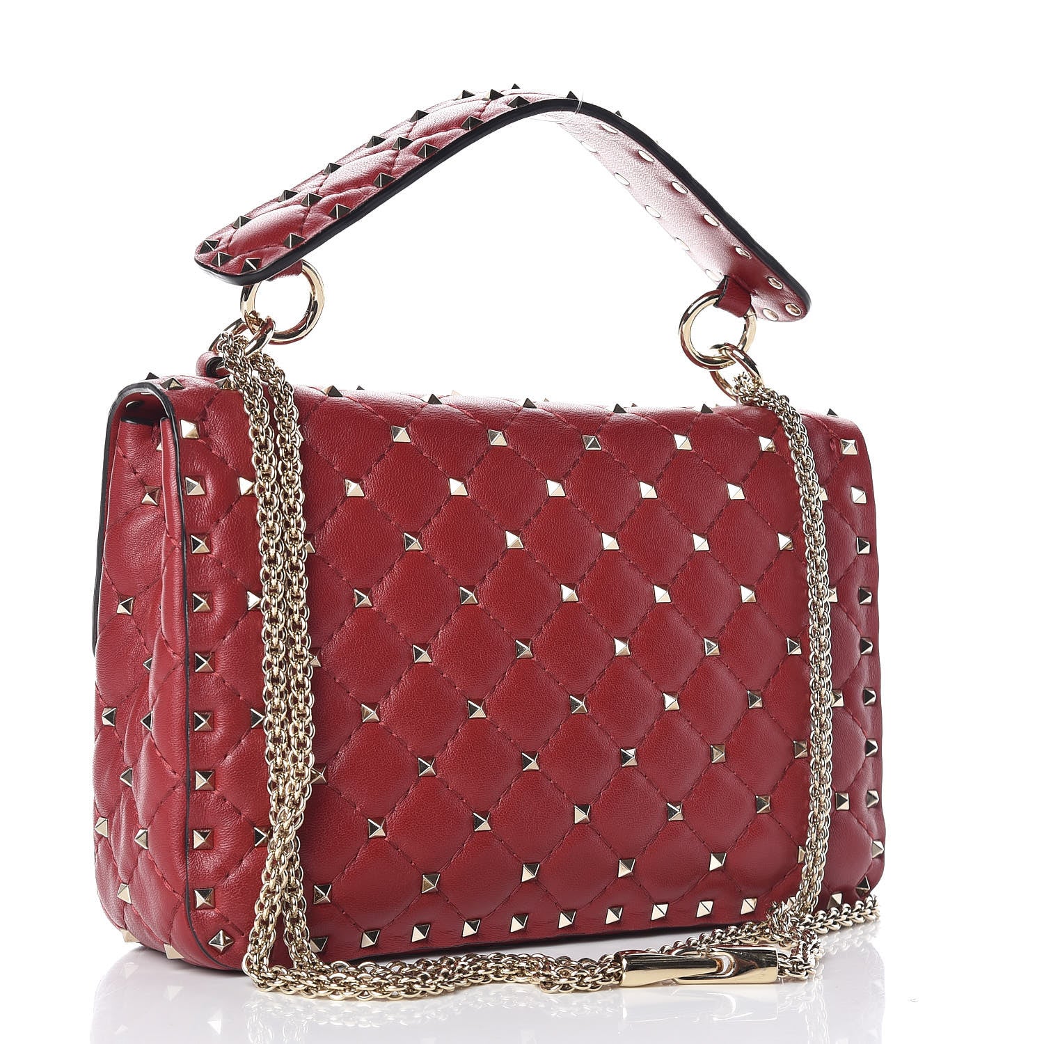 Valentino Garavani Nappa Medium Rockstud Spike Shoulder Bag Rosso Valentino 3 of 9