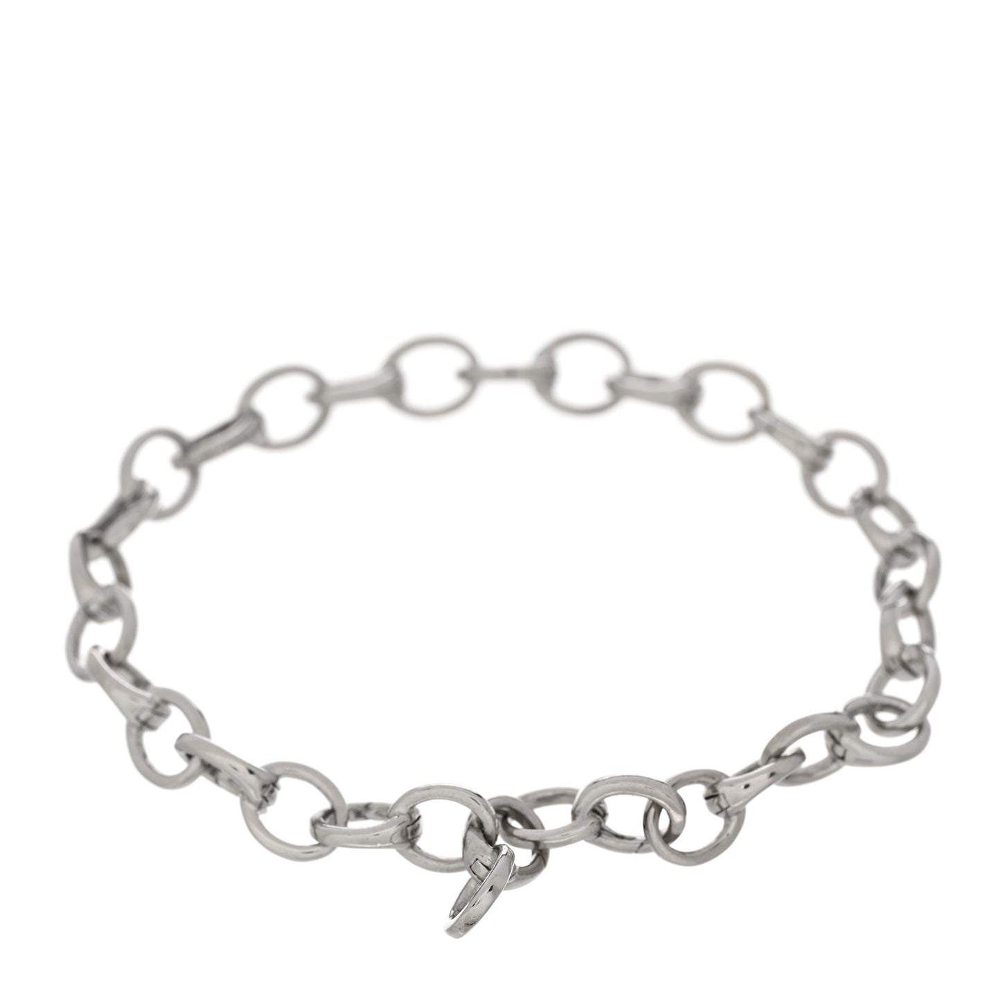 Platinum Oval Clasping Link Bracelet
