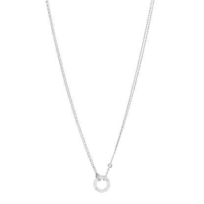 Cartier 18K White Gold 2 Diamond LOVE Necklace 1 of 5