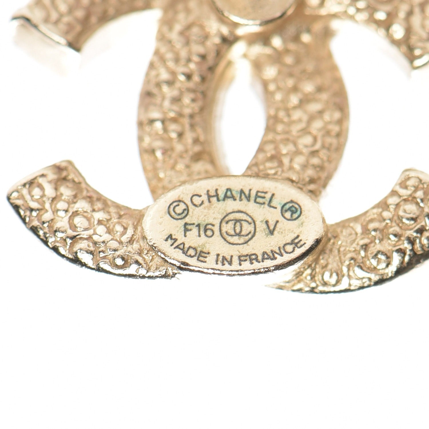 Chanel Crystal Timeless CC Earrings Gold Light Purple 4 of 5