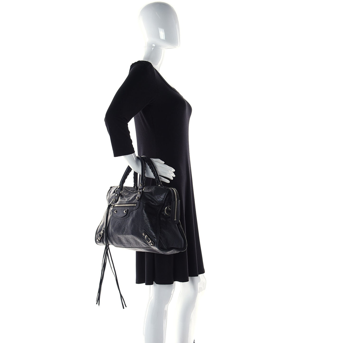 Agneau Classic Silver Hardware City Black