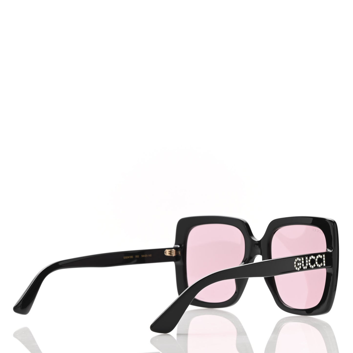 Crystal Square Frame GG Sunglasses GG0418S Black Pink