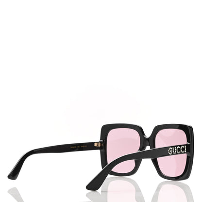 Gucci Crystal Square Frame GG Sunglasses GG0418S Black Pink 4 of 9