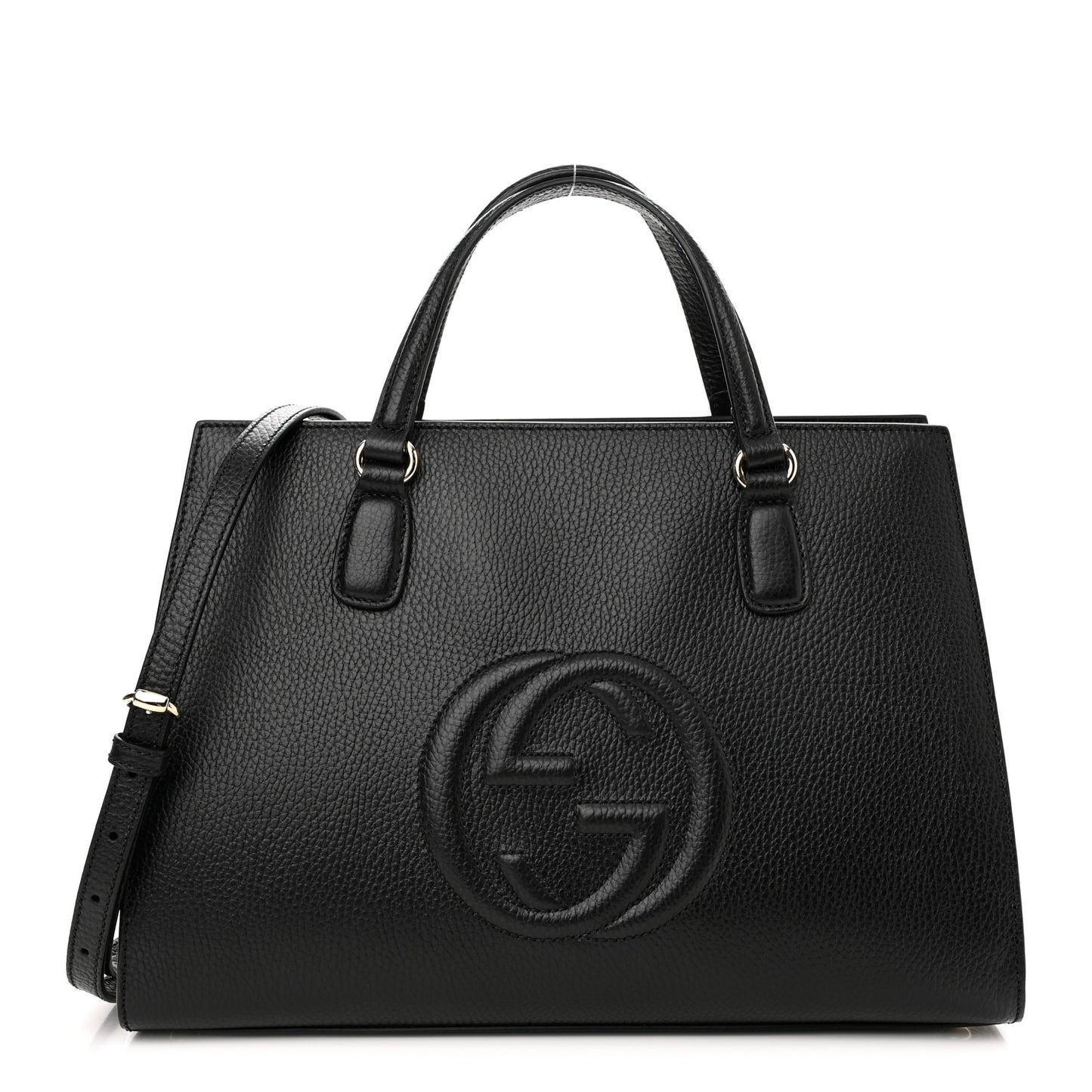 Dollar Calfskin Large Soho Top Handle Satchel Black