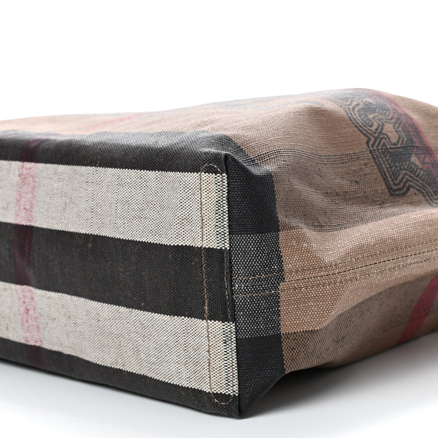 Coated Canvas Mega Check Medium Doodle Tote White