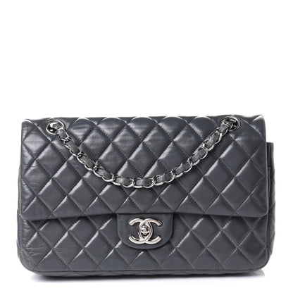 Chanel Lambskin Quilted Medium Double Flap Dark Grey 1 of 10