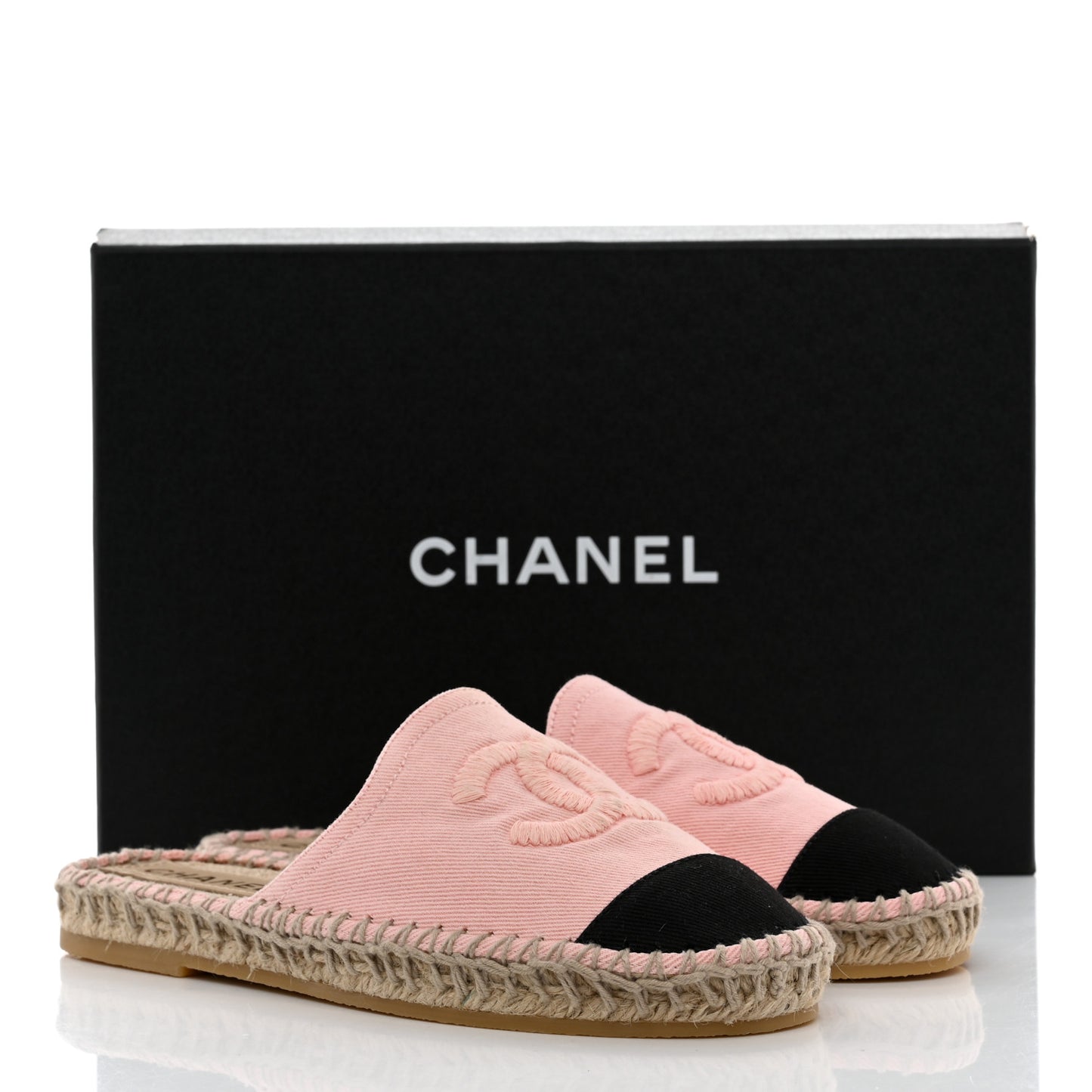 Denim CC Espadrille Mules 35 Pink Black