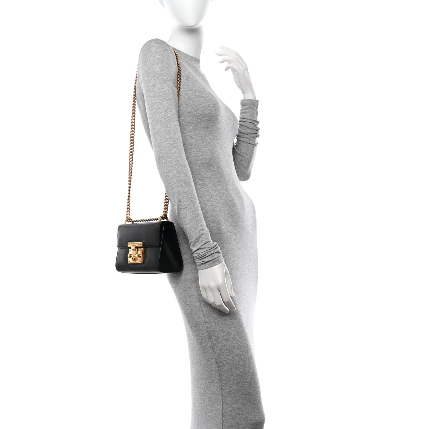 Gucci Calfskin Small Padlock Shoulder Bag Black 2 of 15