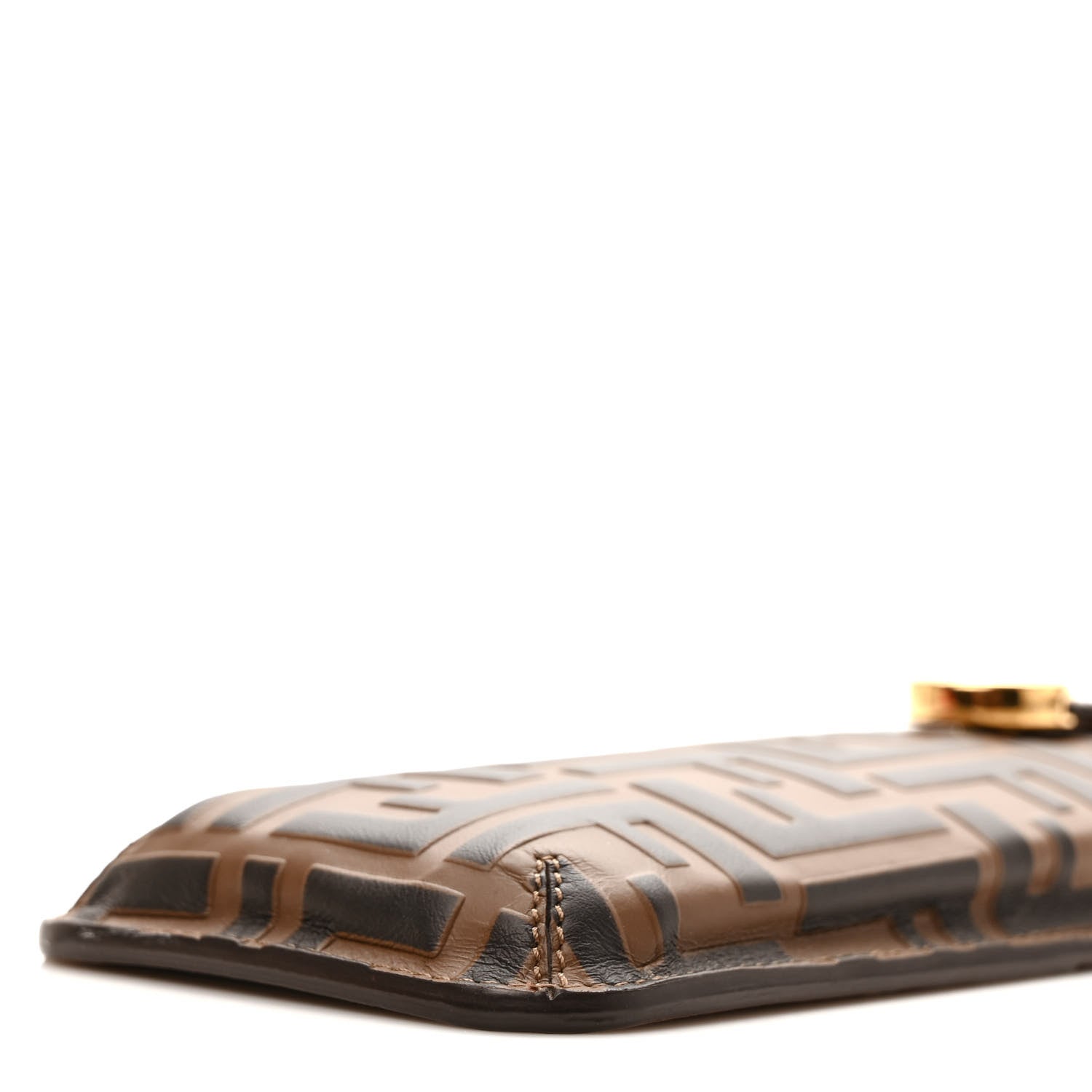 Fendi Vitello Soft F is Fendi Bi-Color FF 1974 Embossed Phone Pouch Maya Black 8 of 11