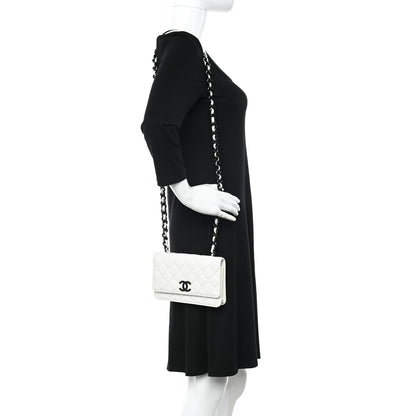 Chanel Caviar Quilted My Everything Wallet On Chain WOC White 2 of 11