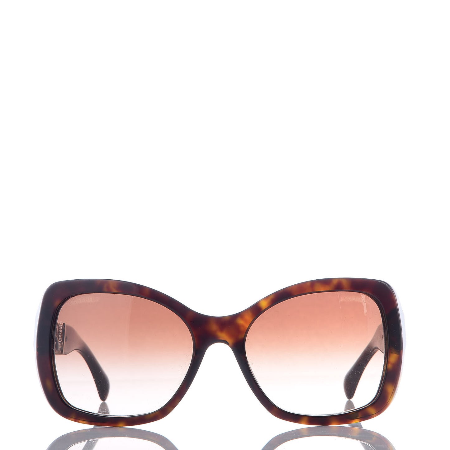 Acetate Metal Chain Square Sunglasses 5305 Brown