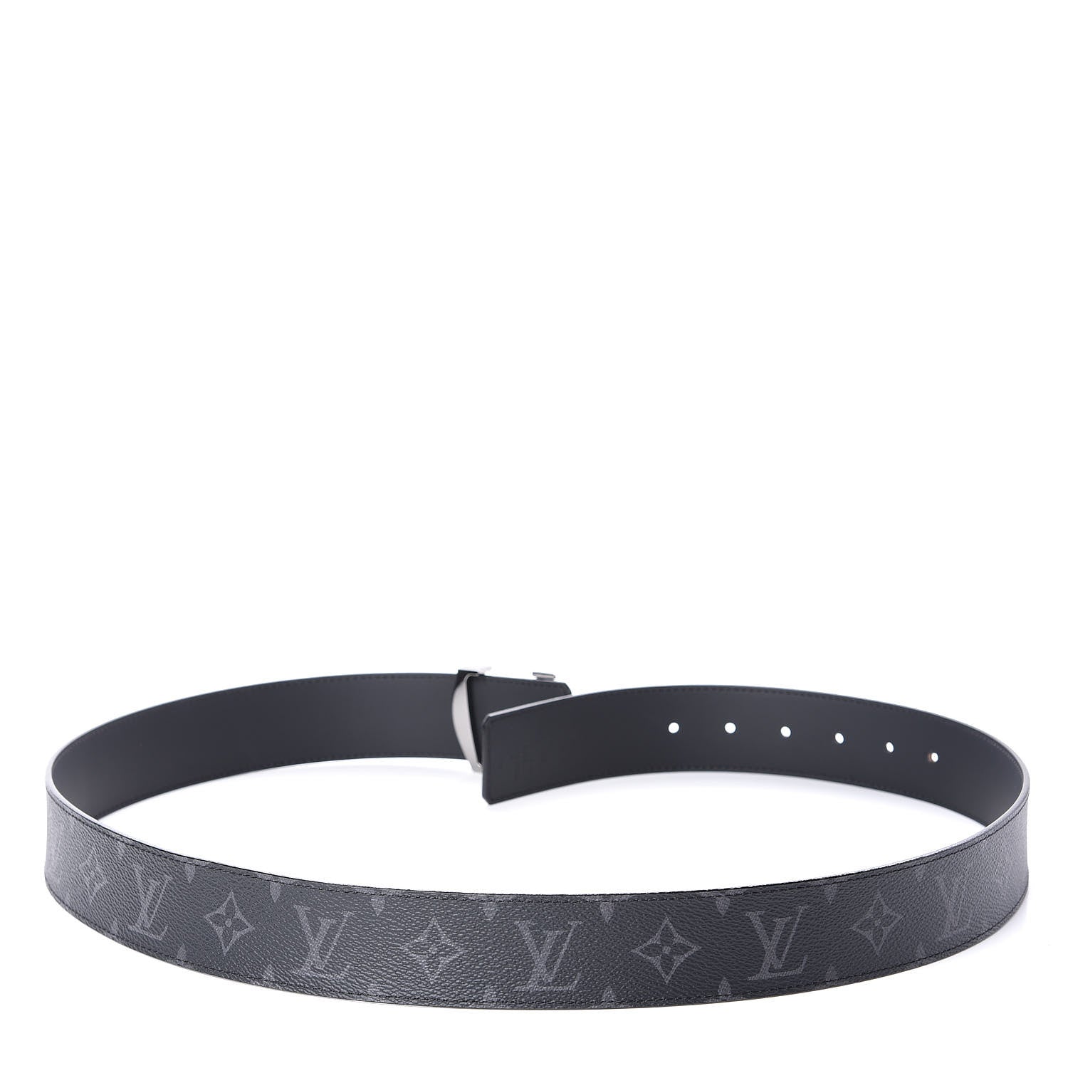 Louis Vuitton Monogram Eclipse Taigarama 40mm LV Initiales Reversible Belt 100 40 Black 3 of 4