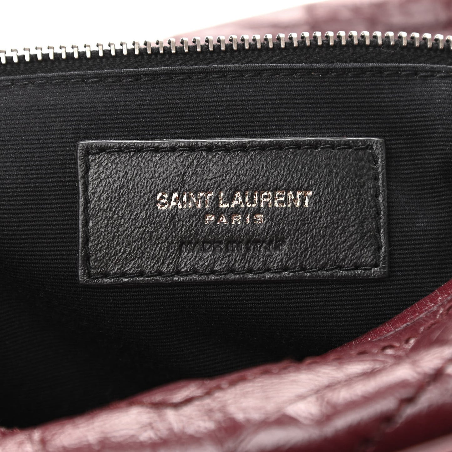 Crinkled Calfskin Matelasse Monogram Medium Niki Chain Satchel Burgundy
