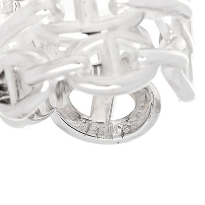 Hermes Sterling Silver GM Chaine d'Ancre Enchainee Band Ring 53 6.25 4 of 6
