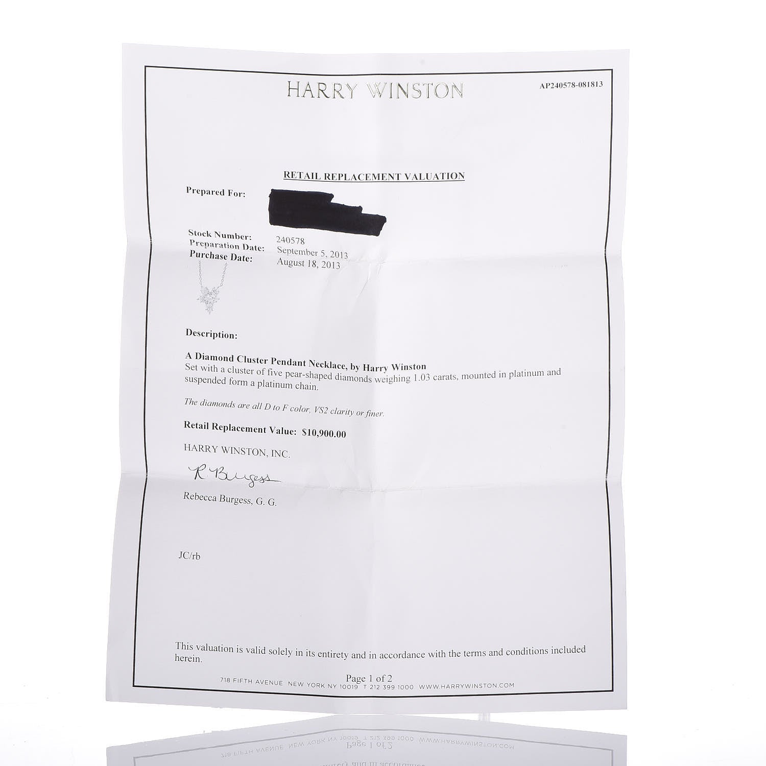 Harry Winston Platinum Diamond Small Winston Cluster Pendant Necklace 8 of 9