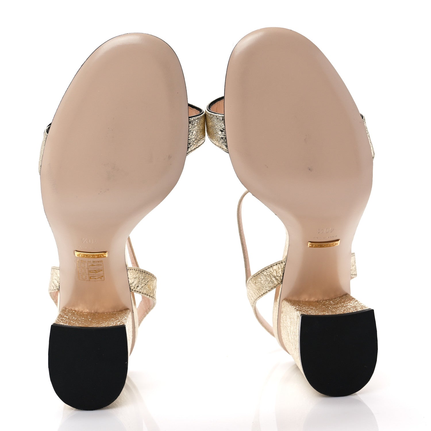 Gucci Galassia GG Marmont Ankle Wrap 75mm Sandals 40.5 Platino 5 of 7