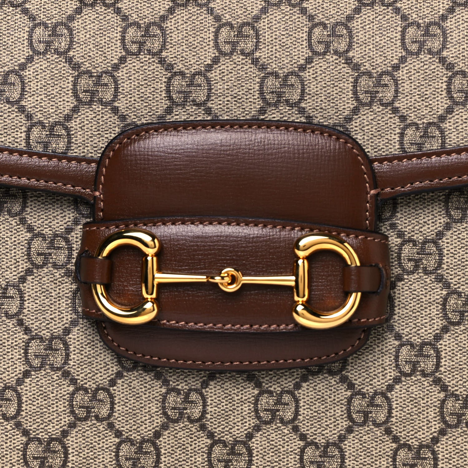 Gucci GG Supreme Monogram Horsebit 1955 Shoulder Bag Beige Brown Sugar 9 of 11