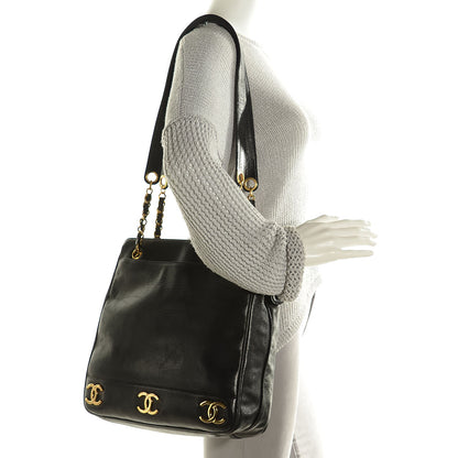 Chanel Lambskin CC Shoulder Bag Black 2 of 8