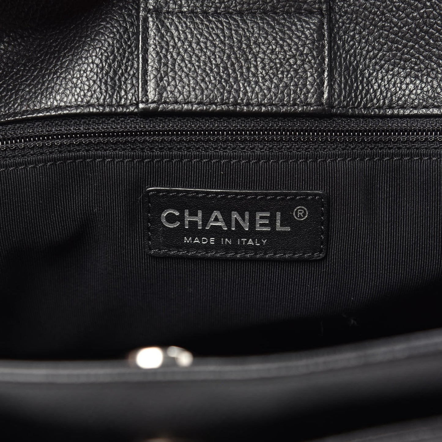 Calfskin Cerf Executive Shopper Tote Black