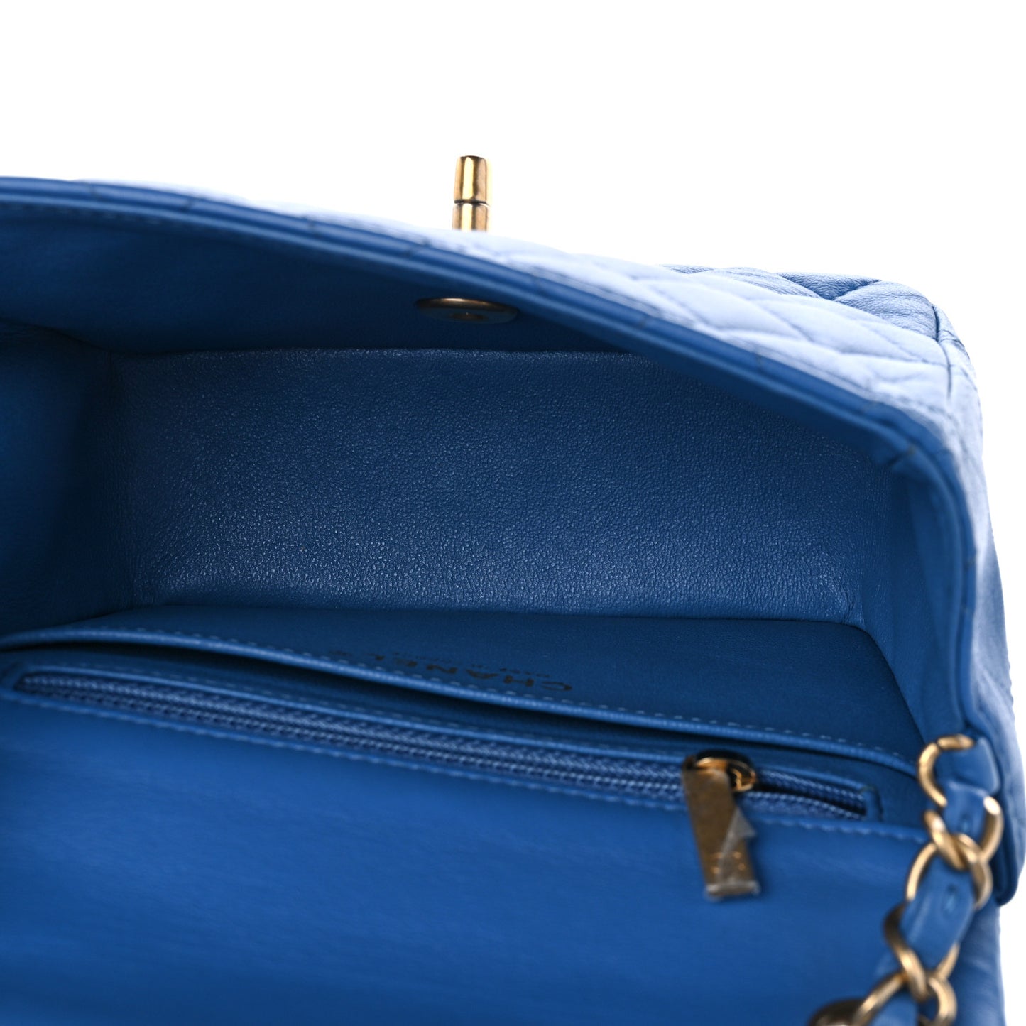 Lambskin Quilted Mini Square Flap Blue