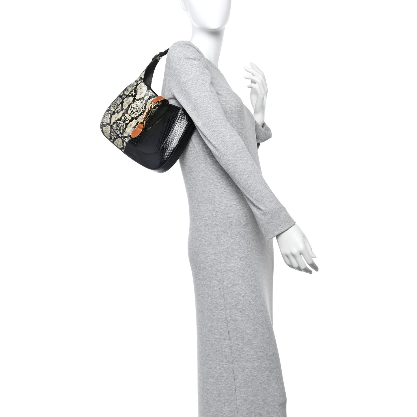 Snakeskin Small Jackie 1961 Hobo Black Beige