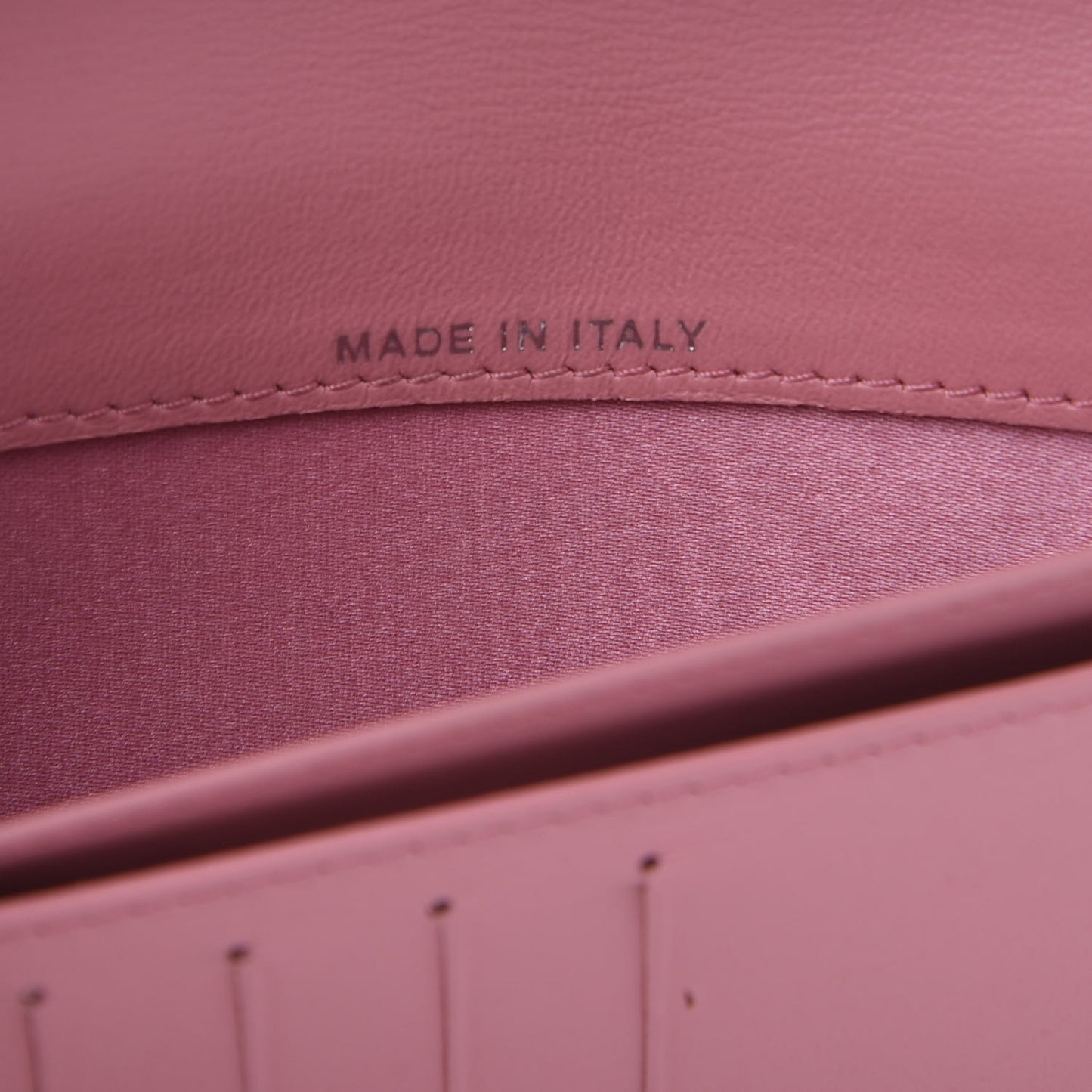 Lambskin Camellia Embossed Yen Wallet Pink