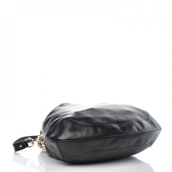 Gucci Calfskin Medium Peggy Bamboo Handle Hobo Black 5 of 10