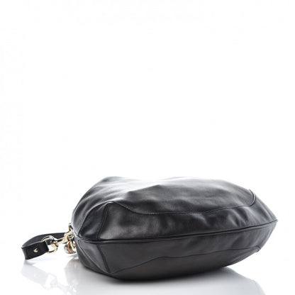 Gucci Calfskin Medium Peggy Bamboo Handle Hobo Black 5 of 10