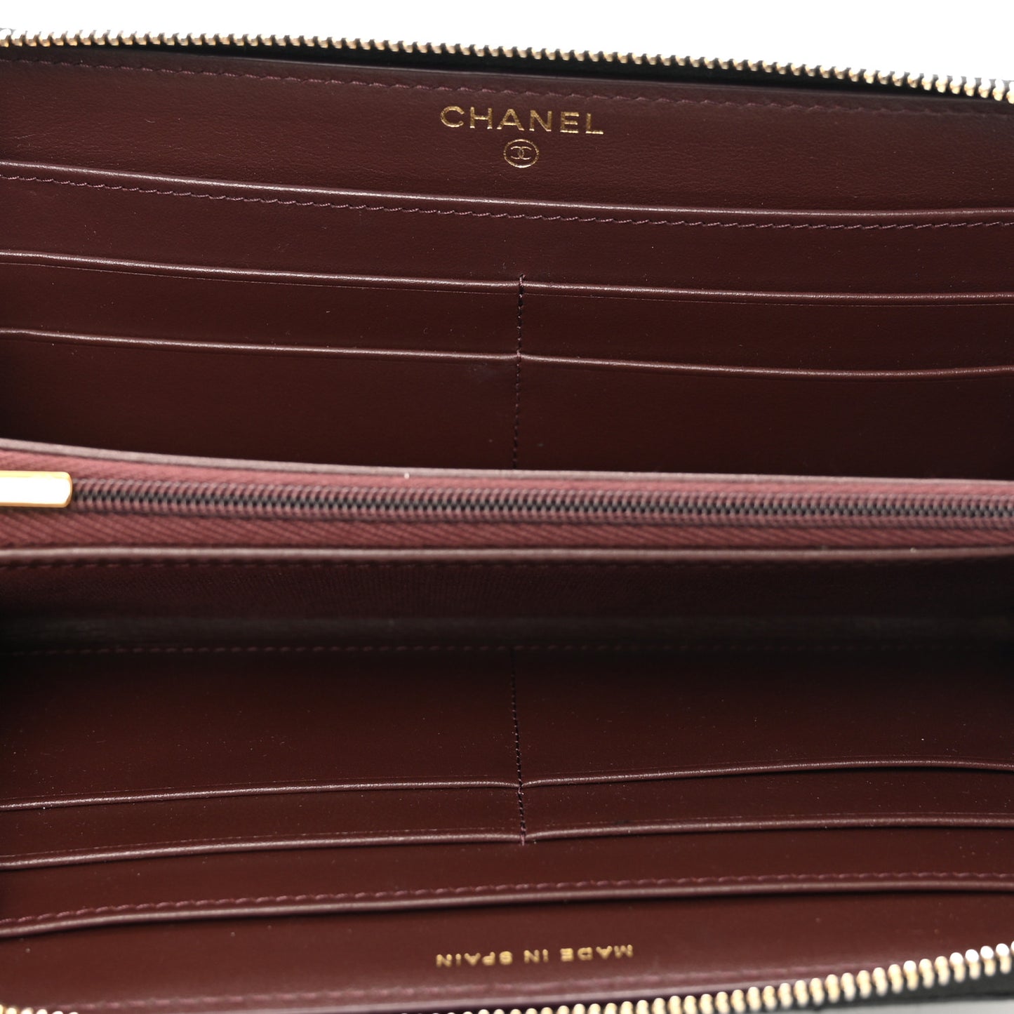 Caviar Quilted Large Gusset Zip Around Wallet Black