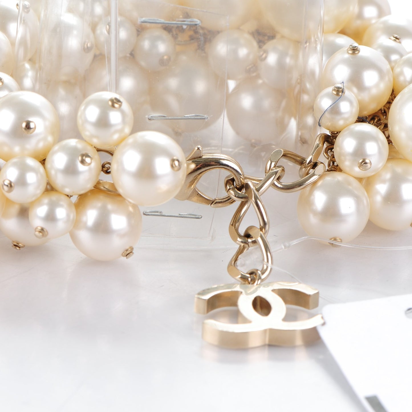 Pearl CC Multi Strand Bracelet Gold