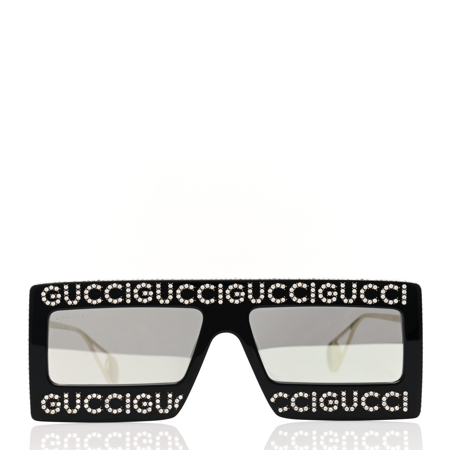 Gucci Acetate Crystal Mask-Frame Sunglasses GG0431S Black 2 of 7