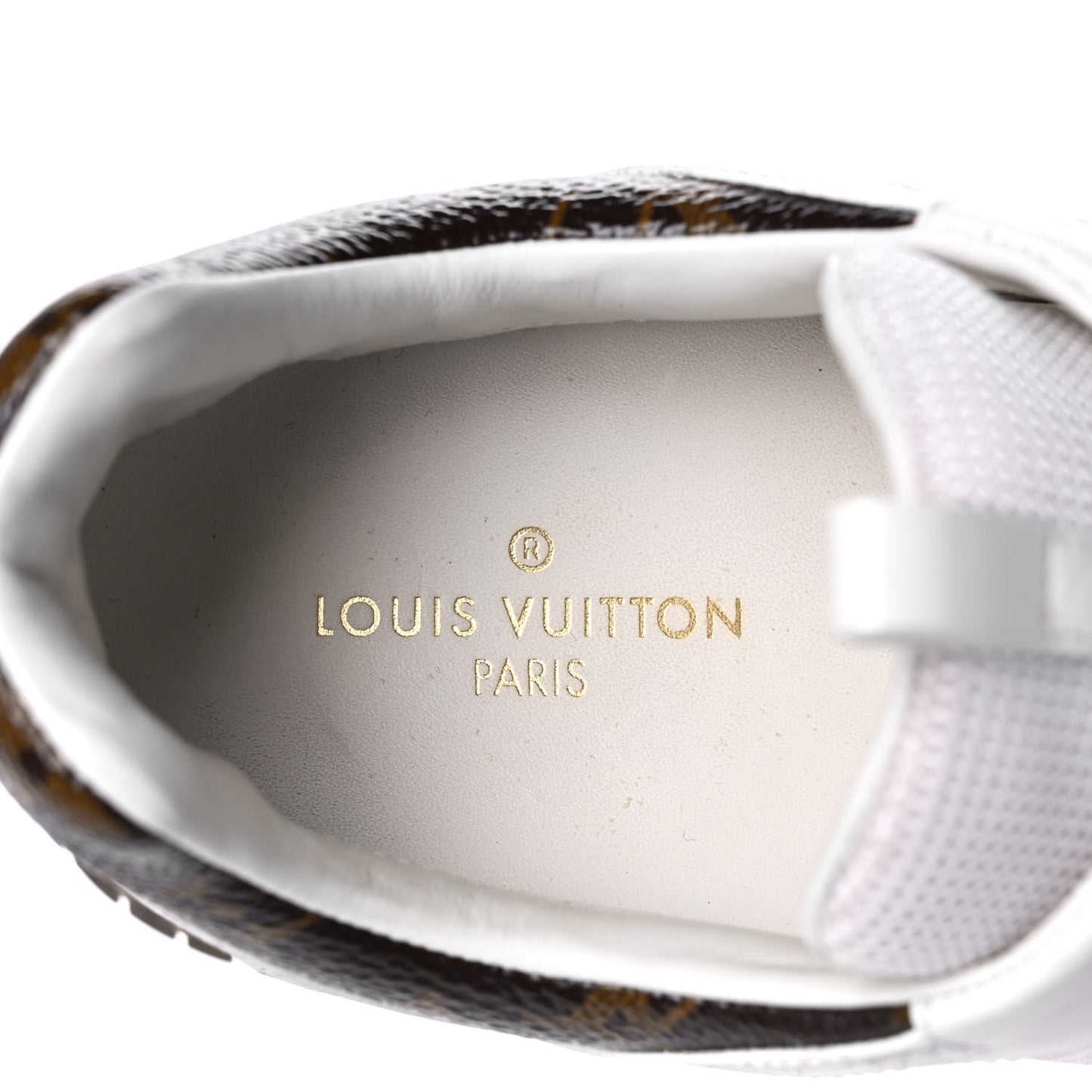 Calfskin Monogram Run Away Sneakers 38 White