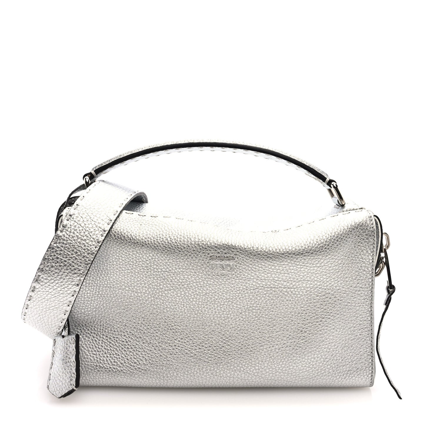 Cuoio Romano Lux Selleria Lei Boston Tote Argento