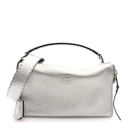 Fendi Cuoio Romano Lux Selleria Lei Boston Tote Argento 1 of 9