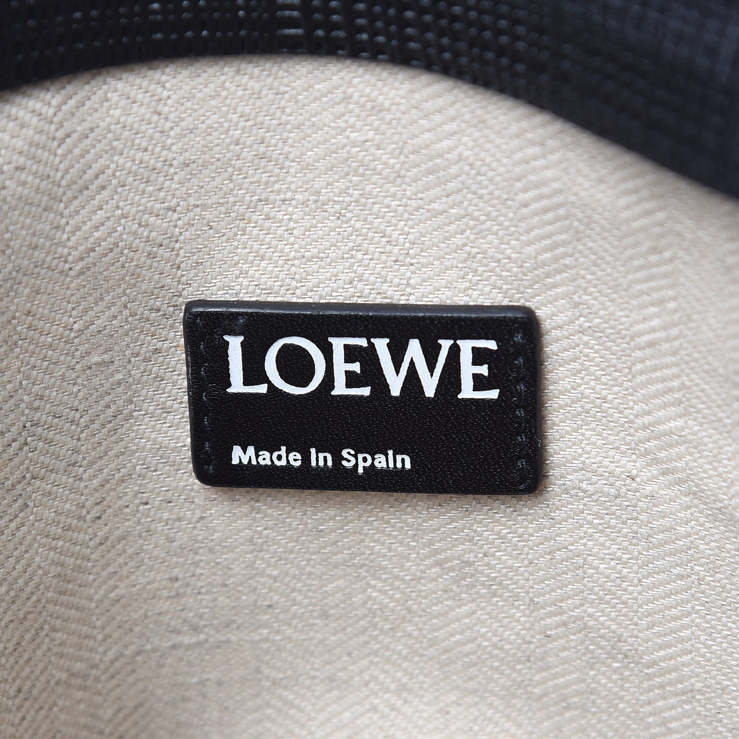 Loewe Calfskin Linen Embossed Large T Pouch Black 6 of 11