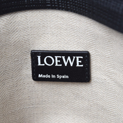 Loewe Calfskin Linen Embossed Large T Pouch Black 6 of 11