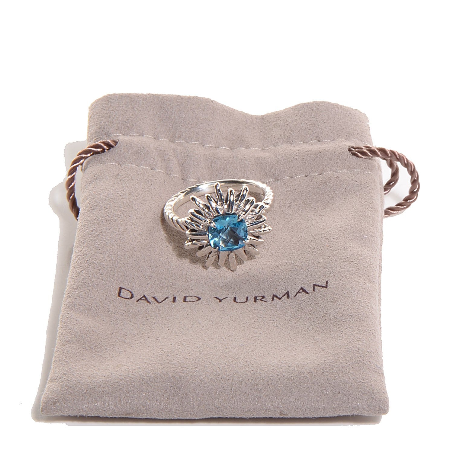 David Yurman Sterling silver Blue Topaz Starburst Ring 7 5 of 5