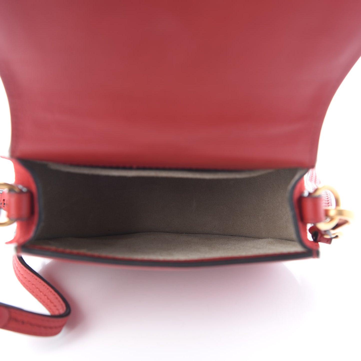 Calfskin Suede Small Nile Bracelet Bag Intense Red