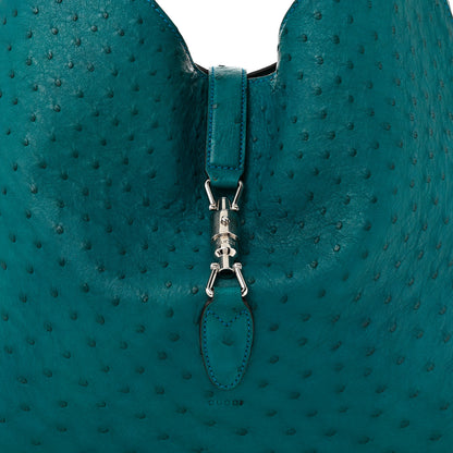 Gucci Ostrich Large Jackie Hobo Teal 9 of 11