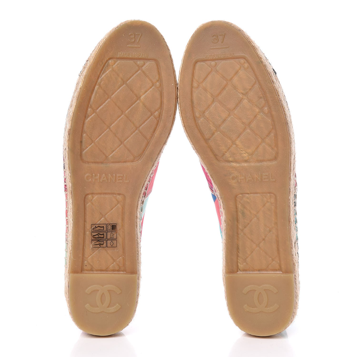 Chanel Crepe Patent CC Espadrilles 37 Multicolor Black 9 of 9
