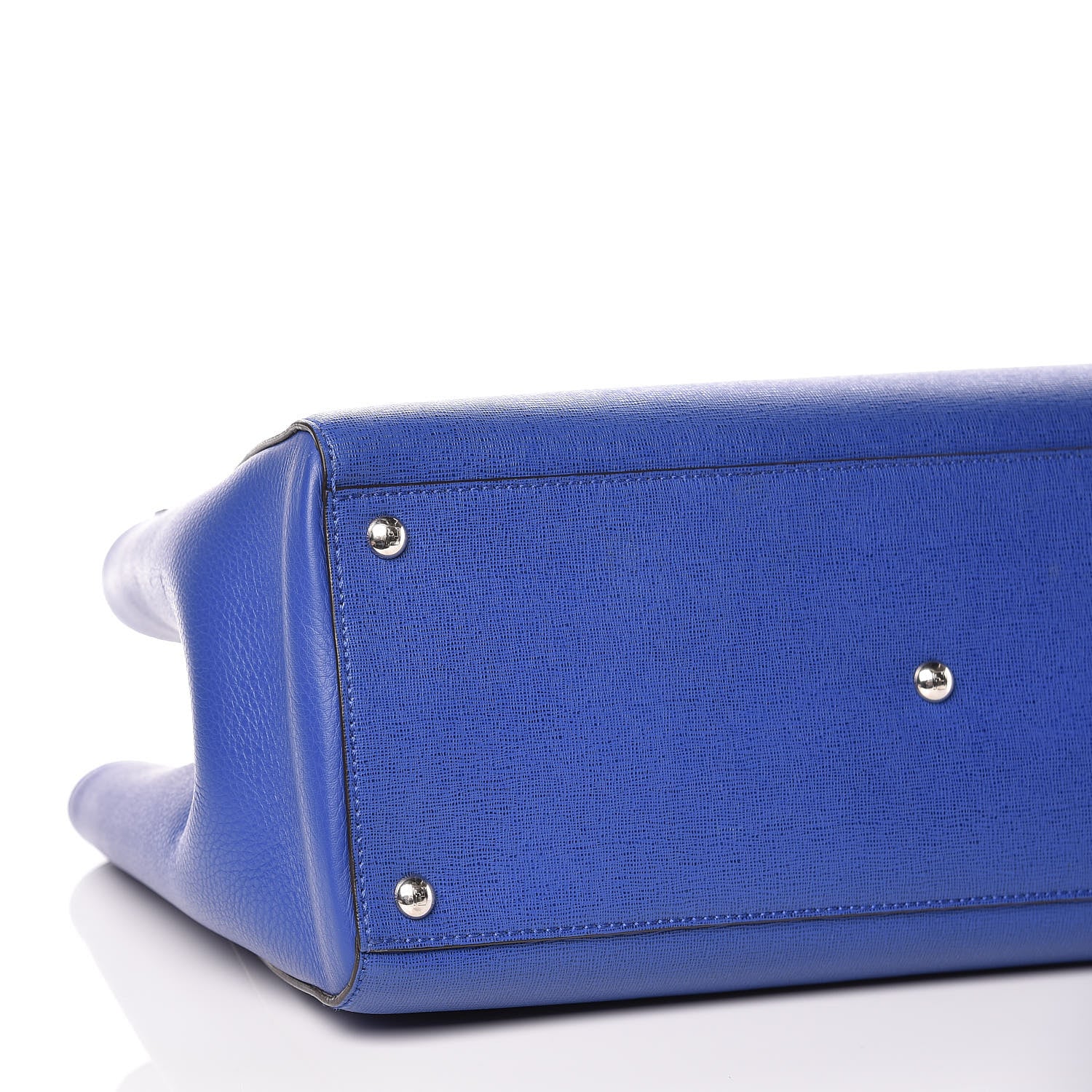 Fendi Vitello Elite Medium 2Jours Tote Blue Neon 5 of 11