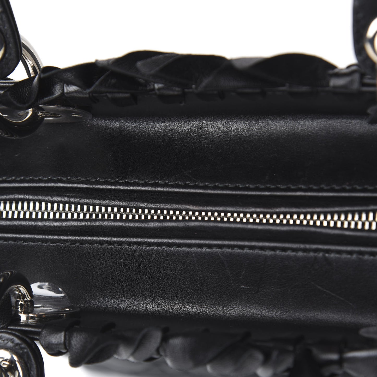 Lambskin Cannage Bow Medium Lady Dior Black