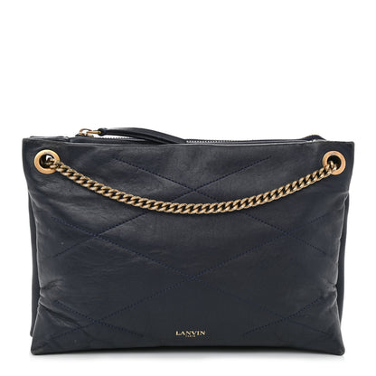 Lanvin Lambskin Quilted Small Sugar Shoulder Bag Navy 1 of 12
